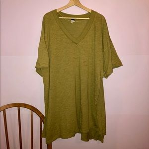 V neck body oversized t shirt
